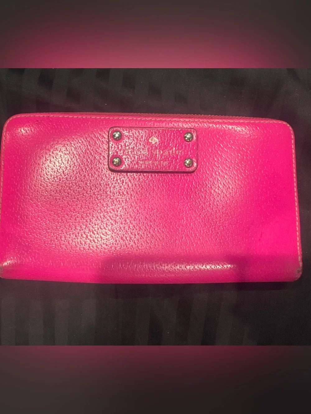 kate spade Hot Pink Leather Zip Wallet